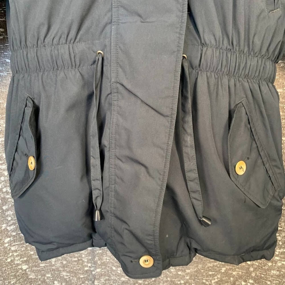 Vintage Eddie Bauer Premium Goose Down Black Winter Coat Puffer Women's Medium - Picture 2 of 16